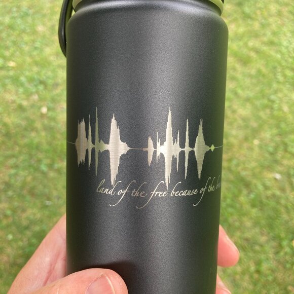 Land Of The Free Because Of The Brave Soundwave 22oz Water Bottle - Picture 3 of 15